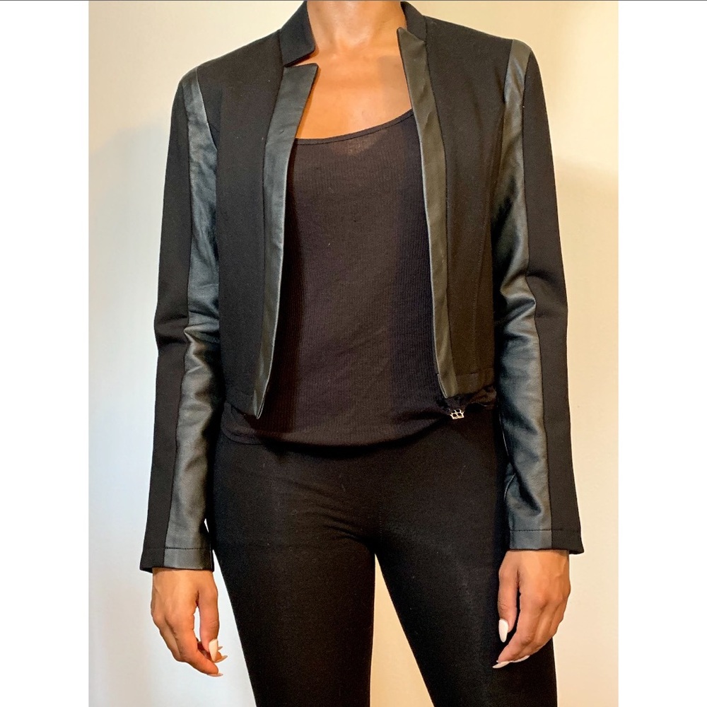 FOREVER 21 Leather-Accent Jacket